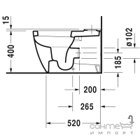Унітаз для підлоги 4,5L close-coupled Compact Duravit ME by Starck 217009