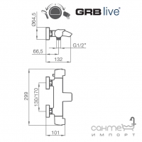 Термостат для ванни GRB live Premier 50 21*500 Хром