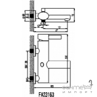 Настенный смеситель для ванны Frande Sinar FA23163C Хром