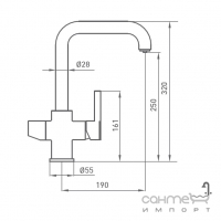 Кухонний змішувач із підключенням для фільтрованої води GRB MIX 931000 Хром