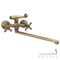 Смеситель для ванны с длинным изливом и держателем для душевой лейки Haiba Dominox bronze bronze 143