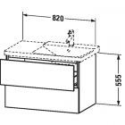 Тумбочка подвесная с двумя ящиками с вырезом и крышкой для сифона Duravit L-Cube LC6249