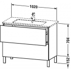 Тумбочка напольная с двумя ящиками с вырезом и крышкой для сифона Duravit L-Cube LC6627