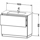 Тумбочка напольная с вырезом и крышкой под сифон с двумя ящиками Duravit L-Cube LC6682