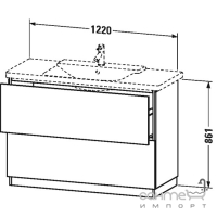 Тумбочка для підлоги з двома ящиками Duravit L-Cube LC6615