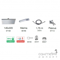 Душова система із змішувачем для ванни Clever Platinum Bimini 97055 Хром