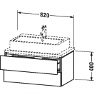 Тумбочка подвесная для консоли с вырезом и крышкой под сифон и с двумя ящичками Duravit L-Cube LC6822