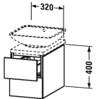 Тумбочка подвесная для консоли с двумя ящичками с вырезом и крышкой под сифон Duravit L-Cube LC6834