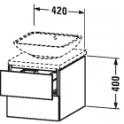 Тумбочка підвісна для консолі з двома скриньками з вирізом та кришкою під сифон Duravit L-Cube LC6835