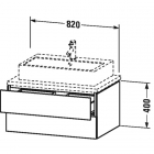 Тумбочка подвесная для консоли с двумя ящичками с вырезом и крышкой под сифон Duravit L-Cube LC6838