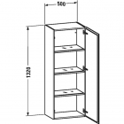 Шкаф высокий с одной дверцами и четырьмя стеклянными полочками Duravit L-Cube LC1179R (петли справа)