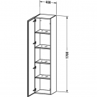 Шкаф высокий с одной дверцами и пятью стеклянными полочками Duravit L-Cube LC1180L (петли слева)