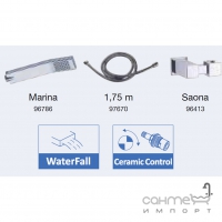 Смеситель для установки на борту ванны на два отверстия Clever Platinum Marina 97954 Хром