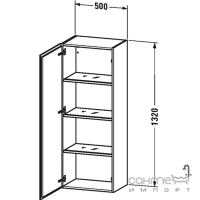 Шкаф высокий с одной дверцами и четырьмя стеклянными полочками Duravit L-Cube LC1179L (петли слева)
