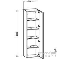 Шкаф высокий с одной дверцами и пятью стеклянными полочками Duravit L-Cube LC1181R (петли справа)