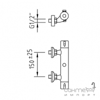 Настенный термостатический смеситель для душевой стойки, без душевого комплекта Clever Distribucion Nine 98763 Хром