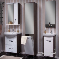 Дзеркало для ванної кімнати СанСервіс Sirius-55 із шафкою праворуч, колір на вибір