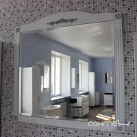 Дзеркало для ванної кімнати СанСервіс Romance 80 білий, патина срібло/золото