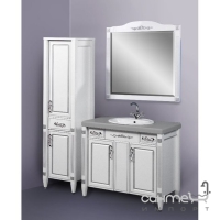 Зеркало для ванной комнаты СанСервис Romance 100 белый, патина серебро/золото