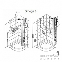 Гідромасажна панель Samo Classic Omega Omega 3 білий метакрилат KR16Х