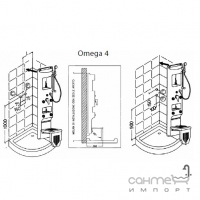 Гідромасажна панель Samo Classic Omega Omega 4 білий метакрилат KR15Х