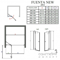 Душові двері в нішу Radaway Fuenta New DWJ 110 лівостороння 384015-01-01L