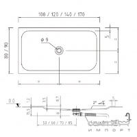 Прямокутний душовий піддон Samo Trendy Stonecril D4980S01 80x100 білий