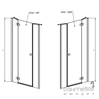 Створення душових дверей у нішу Radaway Essenza New DWJS 110 правостороння 385030-01-01R