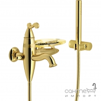 Настенный смеситель для ванны Nobili Rubinetterie Dubai DB00110CR Хром, Золото