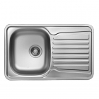 Прямоугольная кухонная мойка с сушкой Interline ECD 163 нержавеющая сталь/декор
