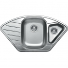 Угловая кухонная мойка на полторы чаши с сушкой Interline EXD 191-K нержавеющая сталь/декор