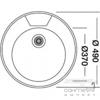 Кругла кухонна мийка Interline ECD 145 нержавіюча сталь