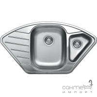 Угловая кухонная мойка на полторы чаши с сушкой Interline EX 191-K нержавеющая сталь/сатин
