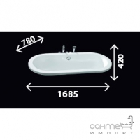 Встраиваемая ванна с переливом Aqua-World AW805-1 с сифоном D-4 АВ805-1 белая