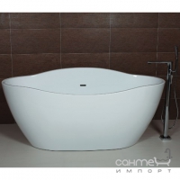 Окремостояча ванна з переливом Aqua-World AW495 із сифоном D-9 АВ495 біла