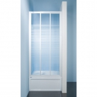 Дверь в нишу раздвижная 3х-створчатая Sanplast DTR-c-100-S W4, профиль белый, прозр. стекло с рисунком