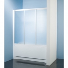 Штора на ванну раздвижная 3х-створчатая Sanplast DTr-c-W-170, профиль белый, матовое стекло