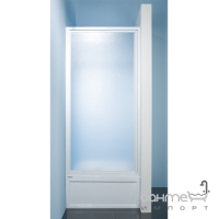 Дверь в нишу распашная Sanplast DJ-c-80-bi S W5, профиль белый, прозрачное стекло с  рисунком