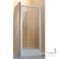 Двері в нішу розсувні 3х-стулкові Sanplast DTR-c-120-bi P, профіль білий, скло з малюнком