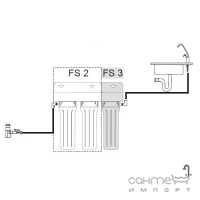 Проточный бытовой фильтр очистки воды 3-х ступенчатый UST-M FS3