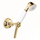 Ручной душ с держателем и шлангом Emmevi Deco-Tiffany BO110 белый/золото