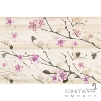 Плитка настенная, цветочный декор, яблоневый цвет 2x(25x75) Ceramika Color Dekor Flint Kwiat Jabłoni