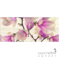 Настінна плитка, декор з квітами 2x(25x60) Ceramika Color Dekor Sensa Magnolia