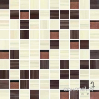 Мозаика 25x25 Ceramika Color Mozaika Sensa Brown (бежевая/темно-коричневая)