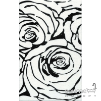Плитка настенная, декор розы 25x40 Ceramika Color Dekor Rosa Negro