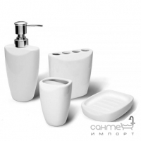 Набор аксессуаров для ванной комнаты AWD Interior Flipp белая керамика
