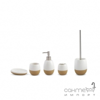 Набор аксессуаров для ванной комнаты AWD Interior Capri белый/бежевый фарфор