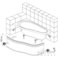Панель для ванн Aquaform Solo (асиметрична, ліва/права) 150 203-05165