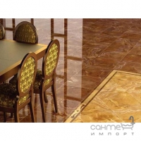 Плитка для підлоги, полірована 38,8х38,8 Ceracasa DUCALE IMPERIAL (коричнева, під мармур)