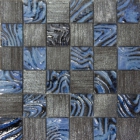 Настінна плитка, декор під мозаїку 30x30 Unicer LUX CONTRACT AZUL (сіро-синя, металік)